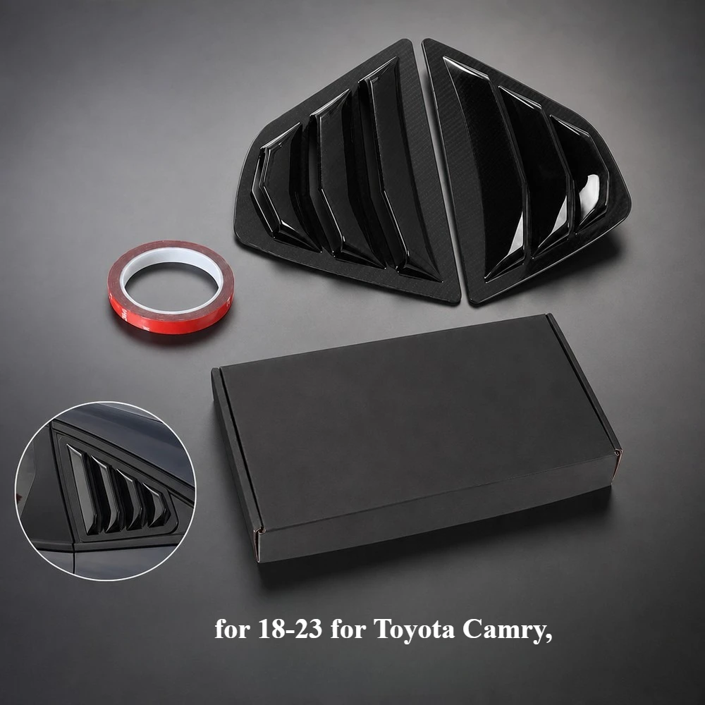 Transform Your Ride with Rear Triangle Window Louver Cover Trim for 18-23 for Toyota Camry, Multi-Color ABS Side Window