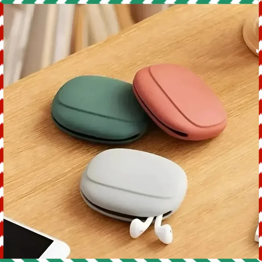 

Silicone Earphone Data Cable Storage Box Mini Key Box Lipstick Mini Storage Bag Green Light Gray Red