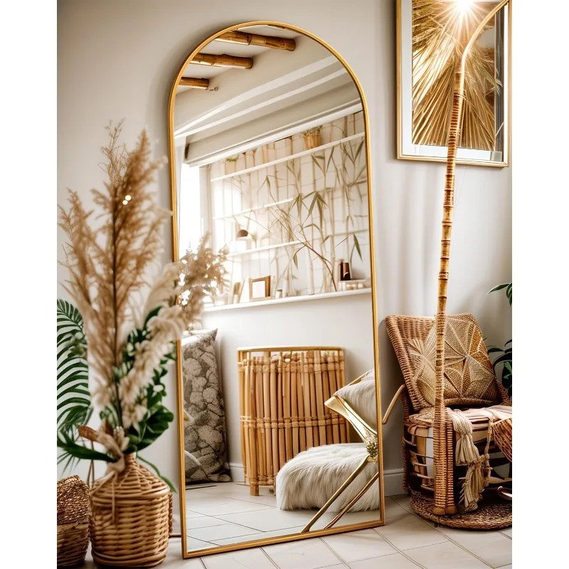 

Full Length Mirror, 58"x19" Floor Mirror, Arch Floor Standing Mirror Freestanding Arch Full Body with Stand for Bedroom, Hanging
