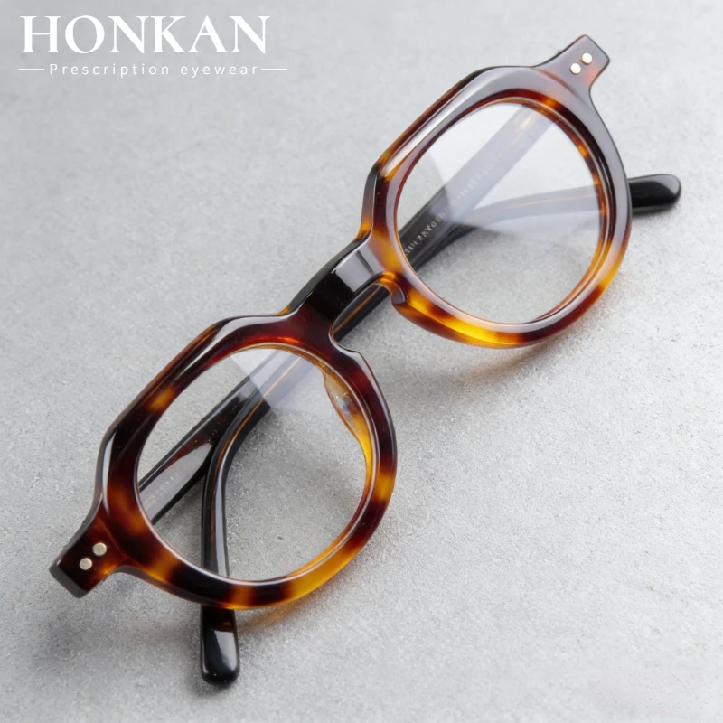 HONKAN Hochwertige Acetat-Brillengestelle für Herren Handgefertigte Kleine Brillenfassungen für Damen Luxus-Marken-Designer-Brillen