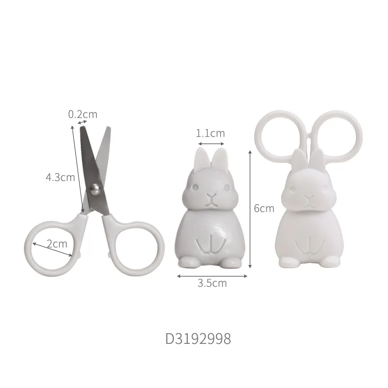 Magnetic Mini Scissors Standing Rabbit Fridge Stickers Cute Decorative Small Scissors Handmade Paper Scissors