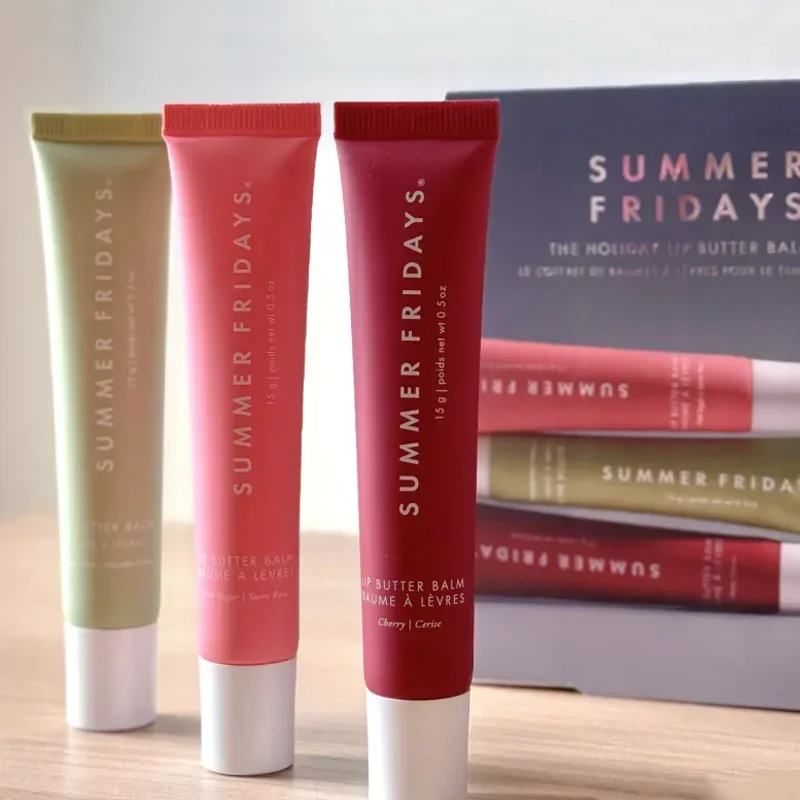 Summer Fridays Lip Butter Balm Rose Bud Moisturizing Lip Gloss Mini Combination Set Hydrating Nourish Dry Glossy Shine Lip Care