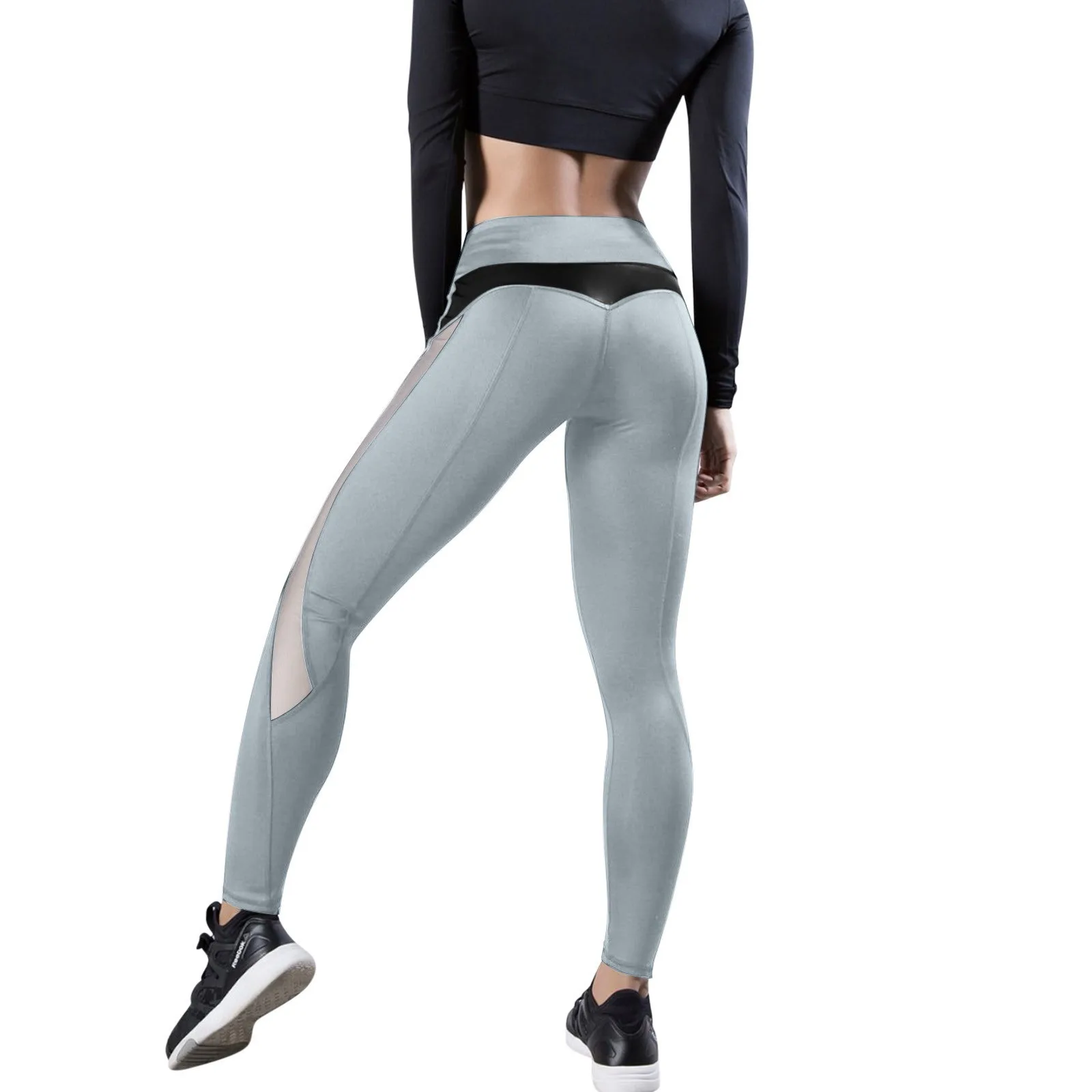 Leggings de sport taille haute en maille confortable pour femmes, pantalons de course sexy, collants d'entraînement de levage de la hanche, pantalons de yoga pour dames