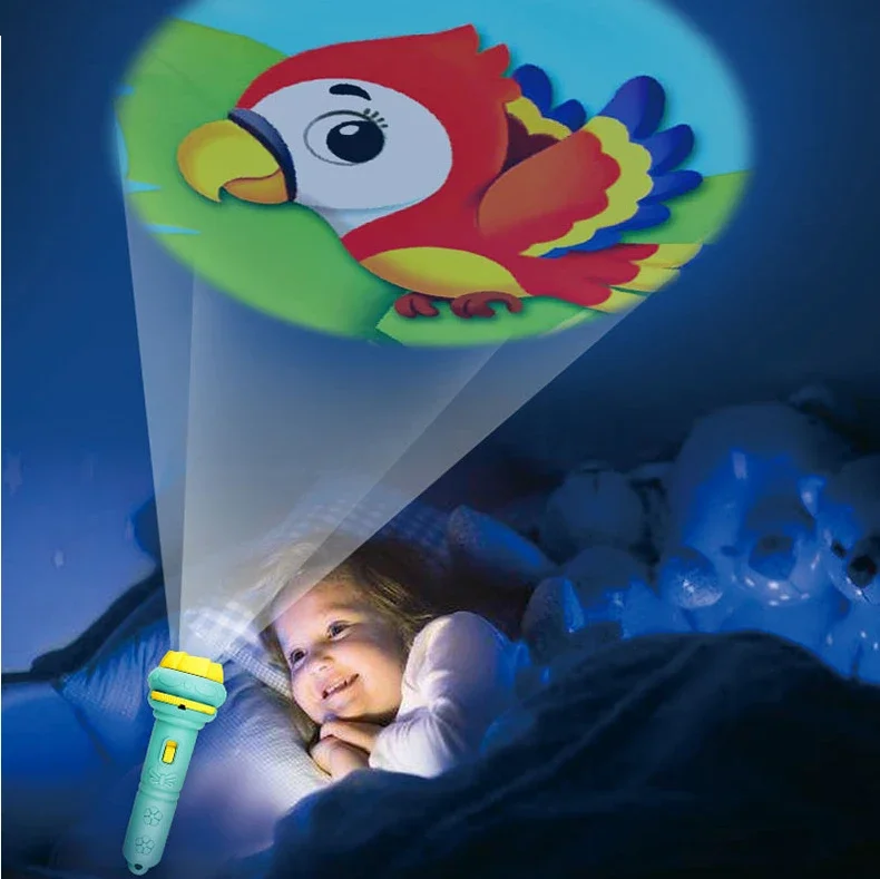 New Baby Projector Torch with 80 Patterns Children Projection Flashlight Toy Bedtime Story Book Early Education Projection Toys