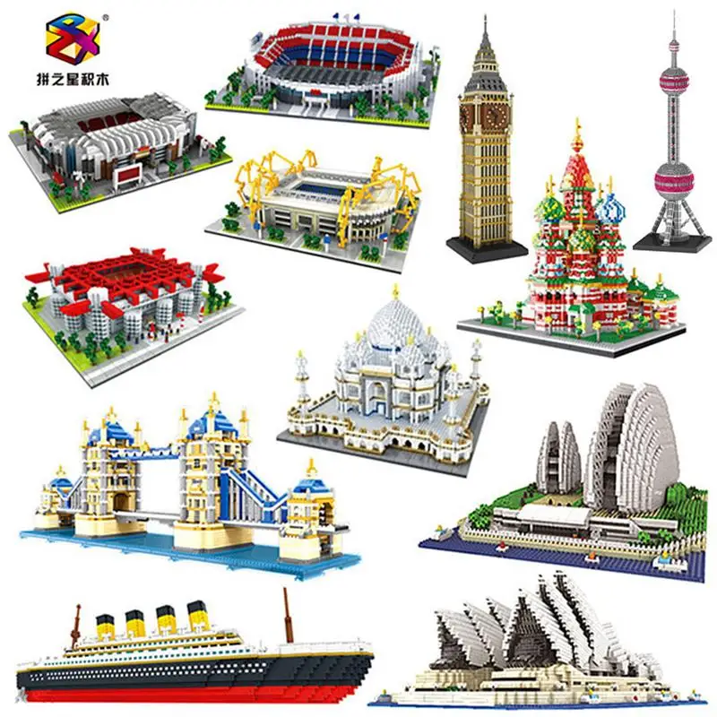 PZX Mini Blocks World Architecture  Sydney Opera House Big Ben Building Bricks Juguetes for Boy Toys Girl Gift Christmas