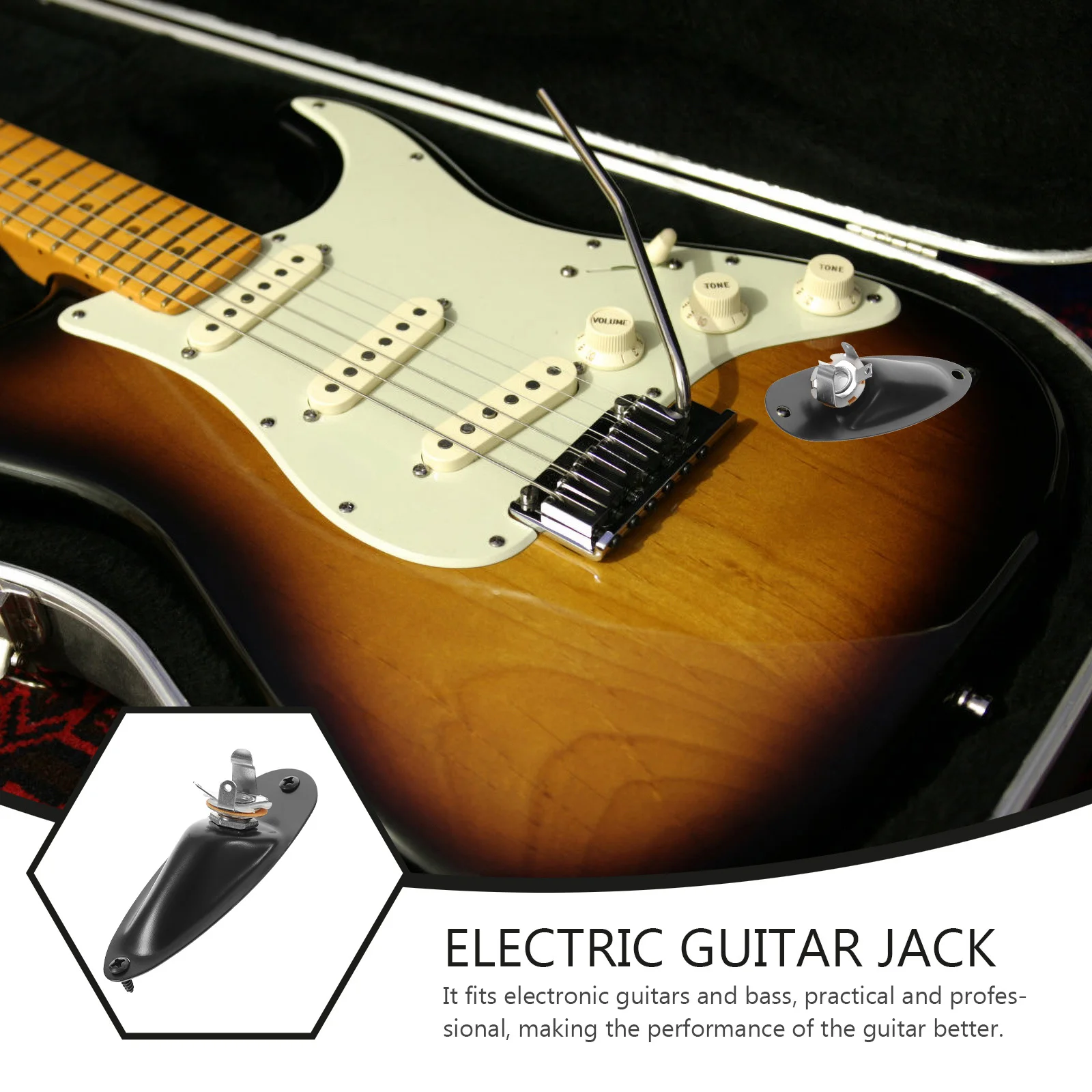 

Ship Type Electric Guitar Pickup Jack Input for Metal Replacement Neckplate