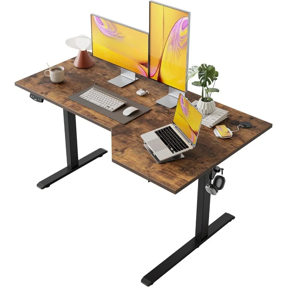 

Electric Standing Desk, L-Shaped 55 Inches Height Adjustable Desk, Sit&Stand up, Ergonomic Rising Computer Table w/Splice Board