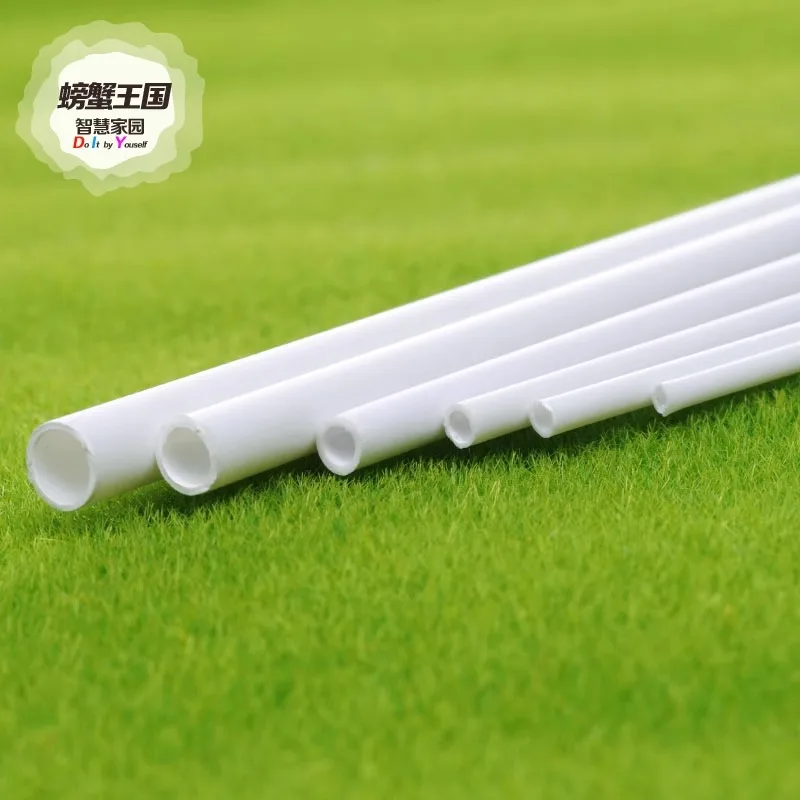 Precyzyjne białe plastikowe rurki ABS do modelowania architektonicznego, puste cylindry, akcesoria do stolików piaskowych, rury do majsterkowania DIY, 250 mm