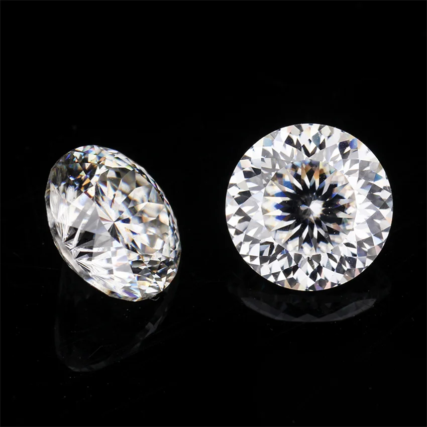 Tbestone Round 100 Faceted Cut Loose Moissanite Stones 0.1-6ct D Color VVS1 Lab Grown Diamonds With GRA Certificates Pass Tester