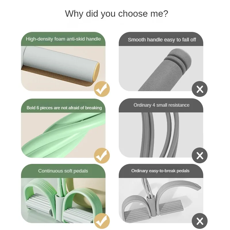 ペダル抵抗バンド弾性プルヨガテンションロープは、腹部、ウエスト、腕、脚のストレッチの減量トレーニングに適しています