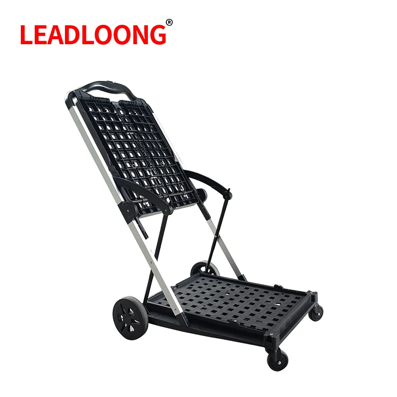LEADLOONG Wholesale Two Tier Shopping Troller Factory Supermaket Equipment Double Desk Carts for Grocery  Store