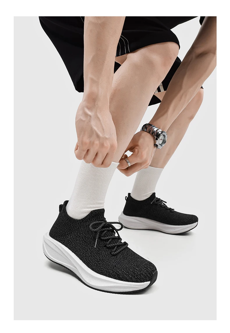 Neue, gepolsterte Laufschuhe für Herren, geeignet für schwere Läufer, mit Schnürung, Sport- und Freizeitmodelle für Damen, rutschfeste Outdoor-Sportschuhe, Herren-Sneaker. – Detail 15