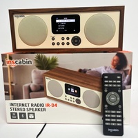 Hot Selling Wooden Home WiFi Internet Digital Radio Wireless Bluetooth 5.0 Speakers with Remote Control HD Color Display Screen