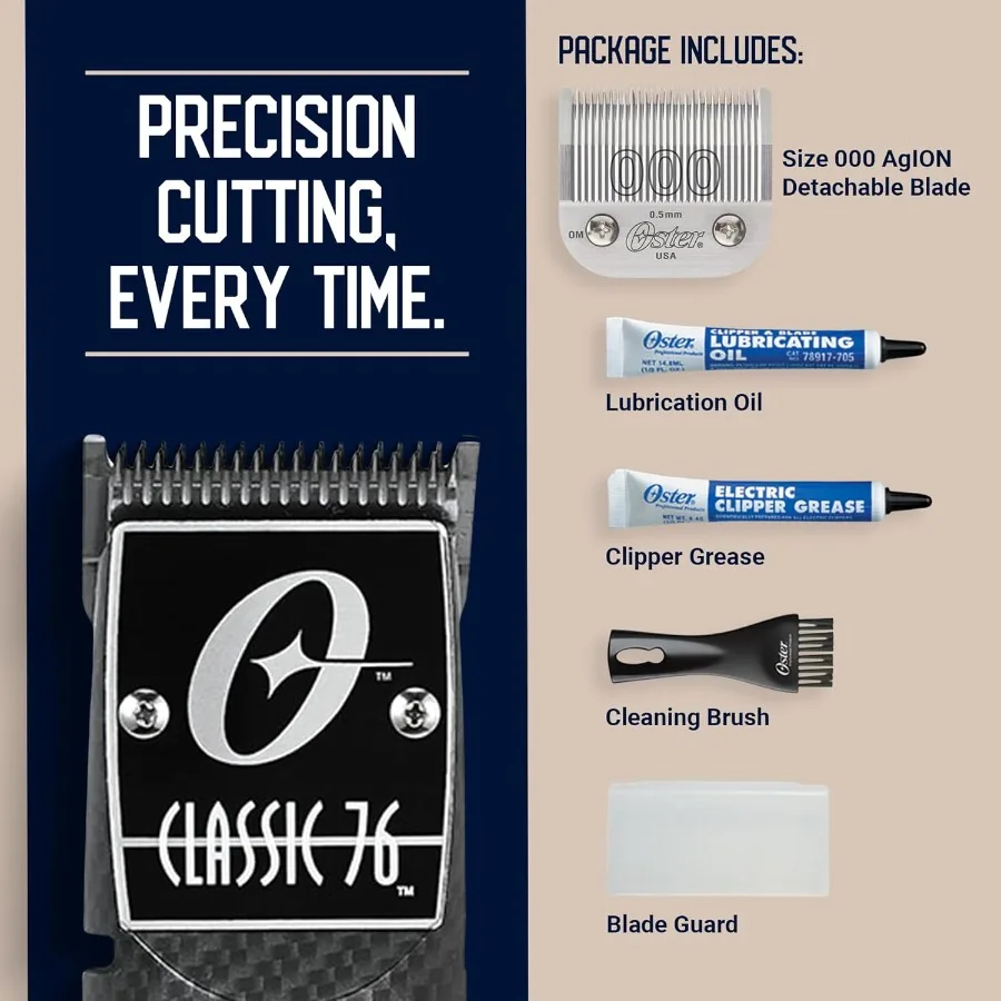 Professional Salon-Grade Hair Clipper with Detachable Carbon Fiber Blade for Precision Styling and Long-Lasting Performance in