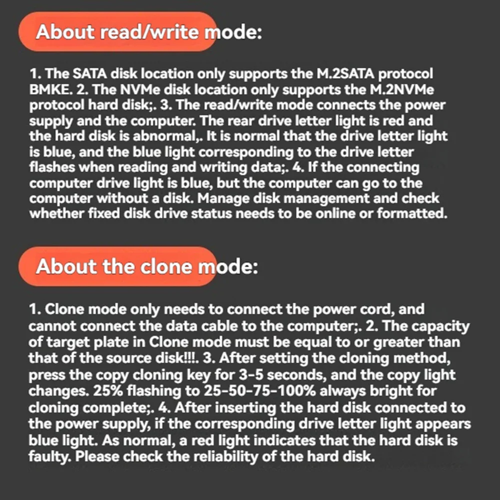 A10I M.2 SATA/NVMe Dual-Bay Hard Drive Docking Station Clone Offline Clone M.2 SSD Duplicator Data Transmission Usb US Plug