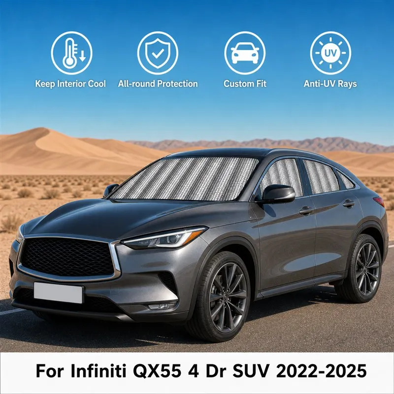 

For Infiniti QX55 4 Dr SUV 2022-2025 Full Set Car Window Sunshades UV Block Privacy Heat Insulated Foldable Car Curtain