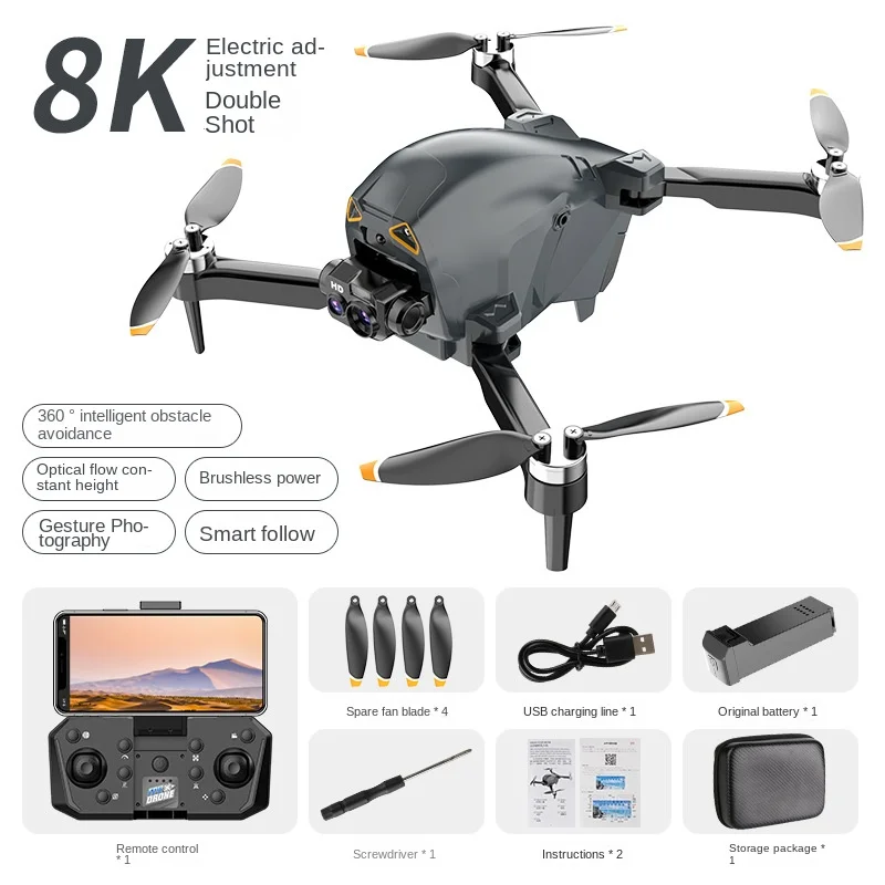 S177 Drone per evitare gli ostacoli 8K HD fotografia aerea doppia fotocamera con posizionamento del flusso ottico FPV giocattoli per aerei a quattro assi