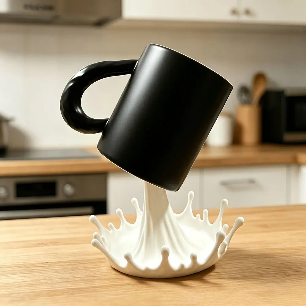 3D Printed Water Splash Shaped Cup Holder Creative Plastic Milk Splash Cup Rack Table Ornament Photography Prop