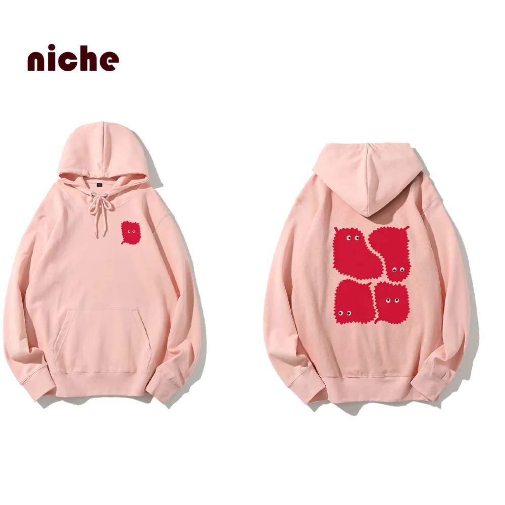 

High Quality Cotton Hoodless Sweater Y2k Style Red Cartoon Graphic Outfit Fashion Trend New Hoodie Designer Sweatshirt 2024