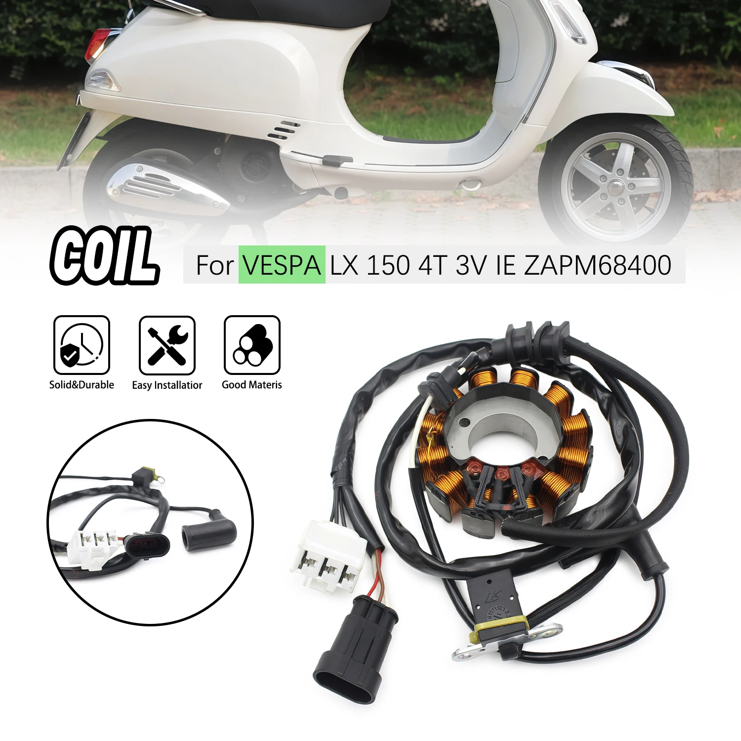 

B016543 Magneto Alternator Stator For VESPA LX 150 4T 3V IE ZAPM68400