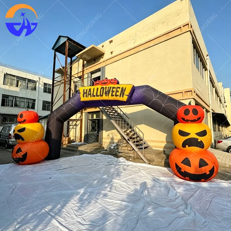 Customized inflatable Halloween pumpkin arch model with blower advertising inflatable decorative props