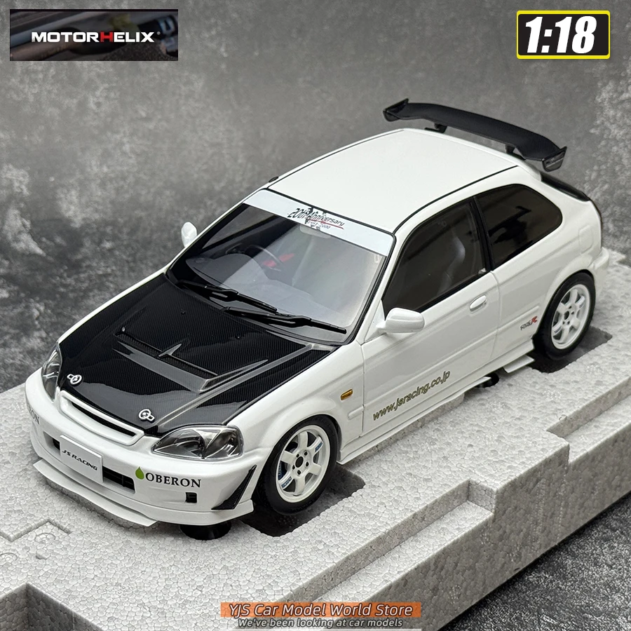 Motorhelix MH 1:18 Civic Type R(EK9) J's Racing Car Model Sports Static Model Birthday Present