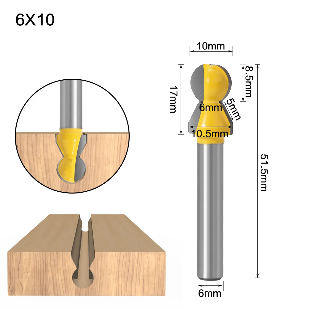 1PC 6MM 6,35 MM 8MM Schaft Router Bit Horizontale Krone Form Bit Professionelle Holzbearbeitung Werkzeug Tür Hobel rechttrekken Cutter