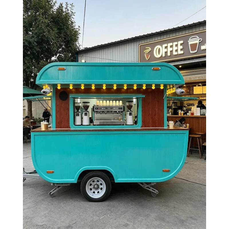 Internet Celebrity-Favored Mobile Snack Dining RV Car Go New Mobile Milk Tea Coffee Stall Ice Cream Trailer New BBQ Bakery