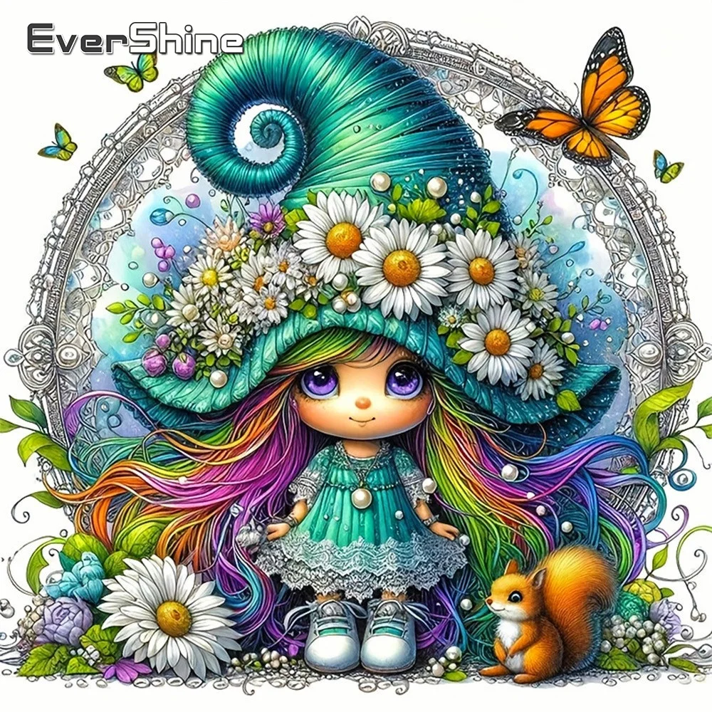 EverShine Diamond Painting Girl Portrait Rhinestones Embroid
