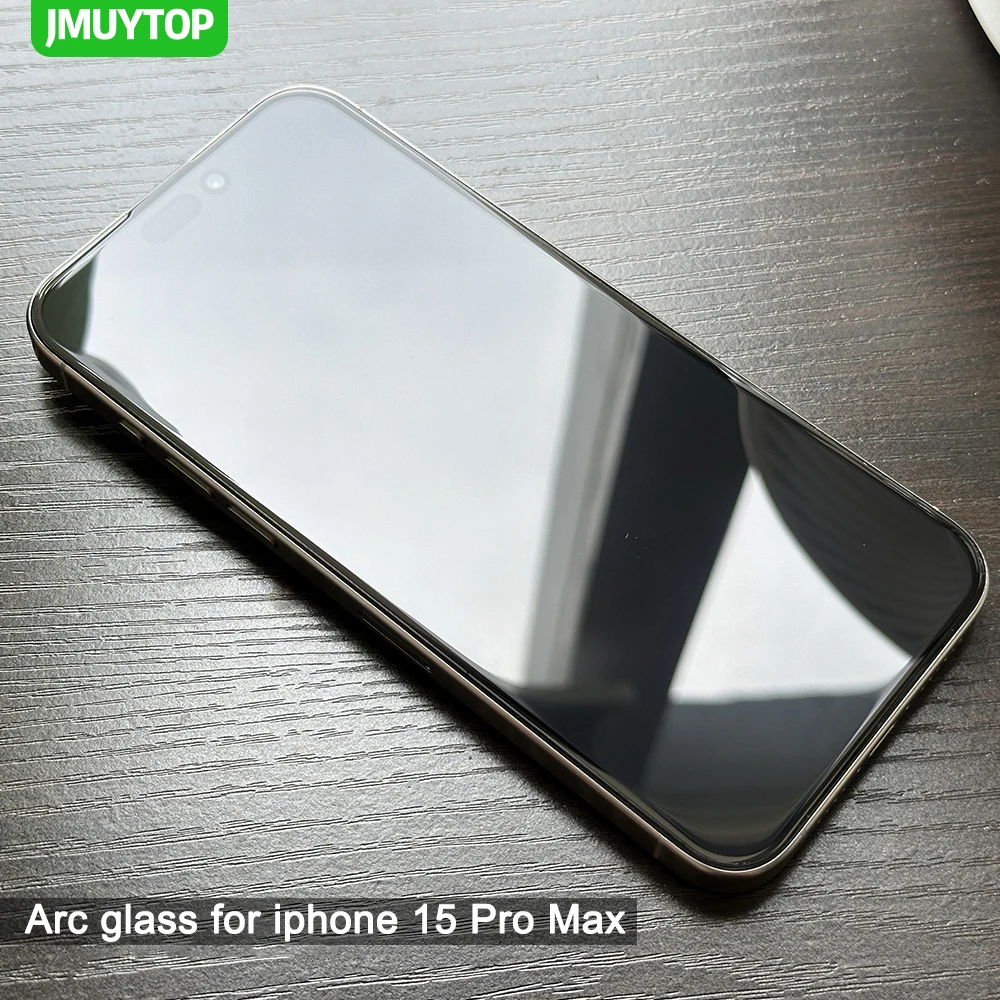 JMUYTOP Super big arc tempered glass For iPhone 15 14 pro MAX glass screen protector powerful Oil repellent coating accessories