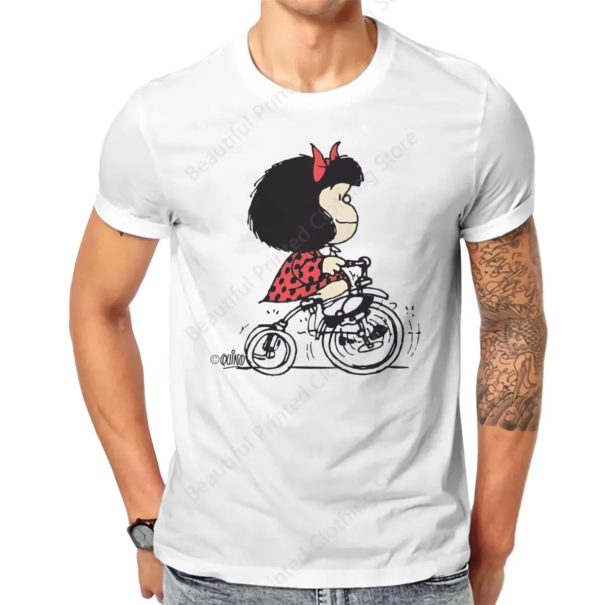 100% Cotton Mafalda T-shirt Como siempre Print Fashion Men's Women's T-Shirts Street Short Sleeve Trend Fun Versatile