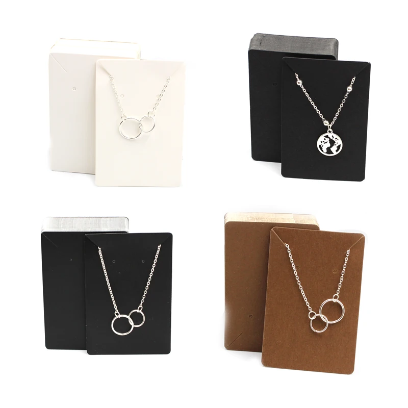 50pcs/lot  Earrings Necklaces Display Cards For Jewelry Boxed And Packaging Cardboard Hang Tag Card Ear Studs Paper Card