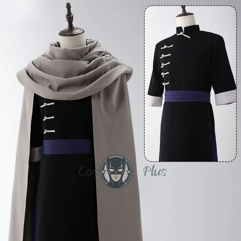 Disfraz de Anime Gintama Kamui, disfraz de Cosplay, bata larga negra, capa, ropa de fiesta de Halloween, traje de Carnaval para mujeres y hombres