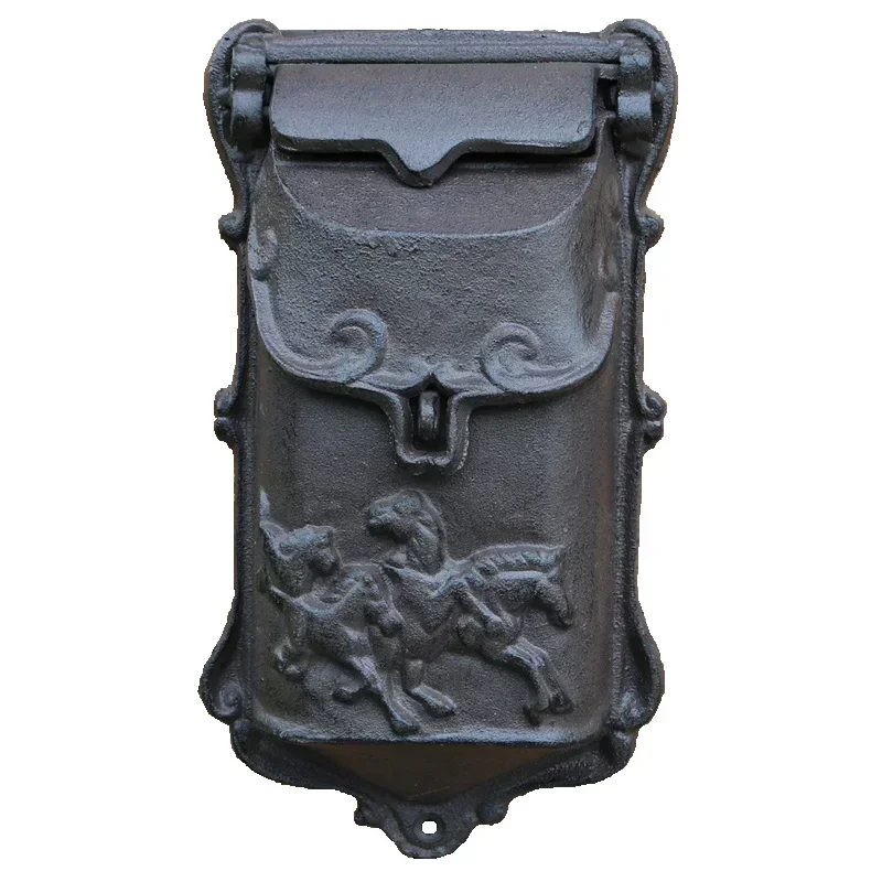 European style cast iron handicrafts, retro and old cast iron small mailbox, mailbox, message box, wall decoration