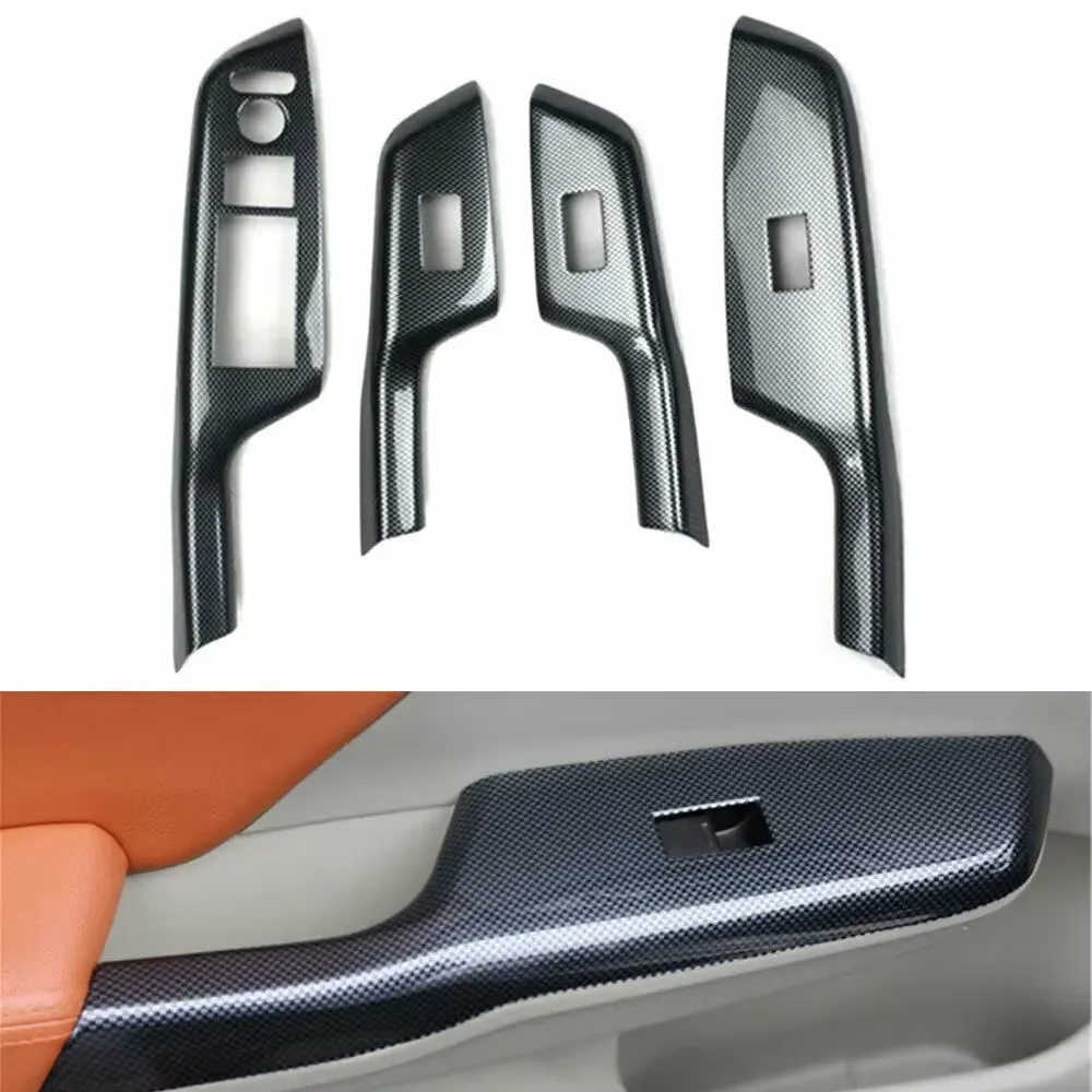 Автомобильный Стайлинг для Honda Civic 9th RHD 2012 2013 2014 из углеродного волокна, кнопка переключателя подъема окна, внутренняя панель, отделка барбекю