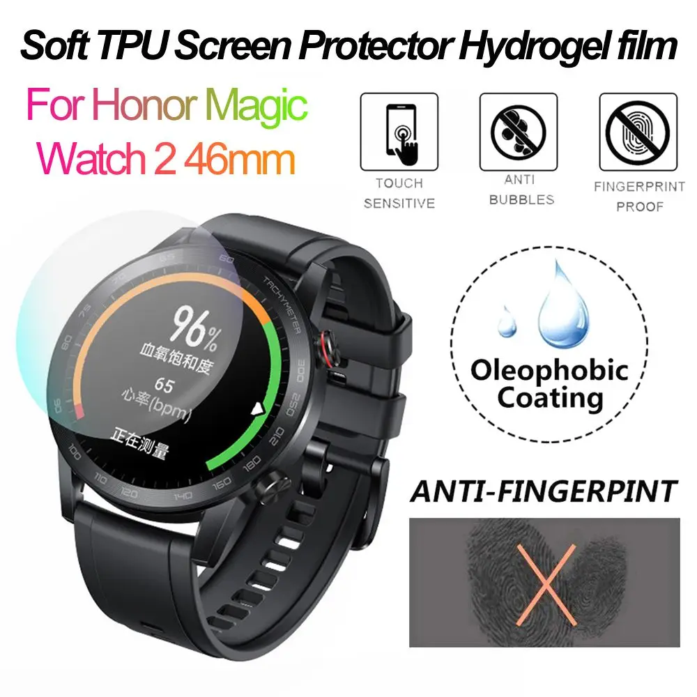 Ultra thin HD Shockproof Full Cover Watch Screen Protector TPU Hydrogel film Soft For Honor Magic Watch 2 46mm