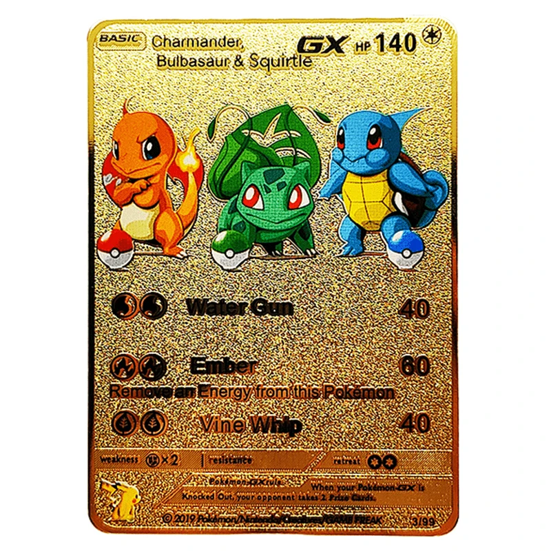 Pokemon Engelse Metal Game Collection Card Anime Figuur Charizard Pikachu Blastoise Mewtwo Battle Collection Carte Card Toy Gift