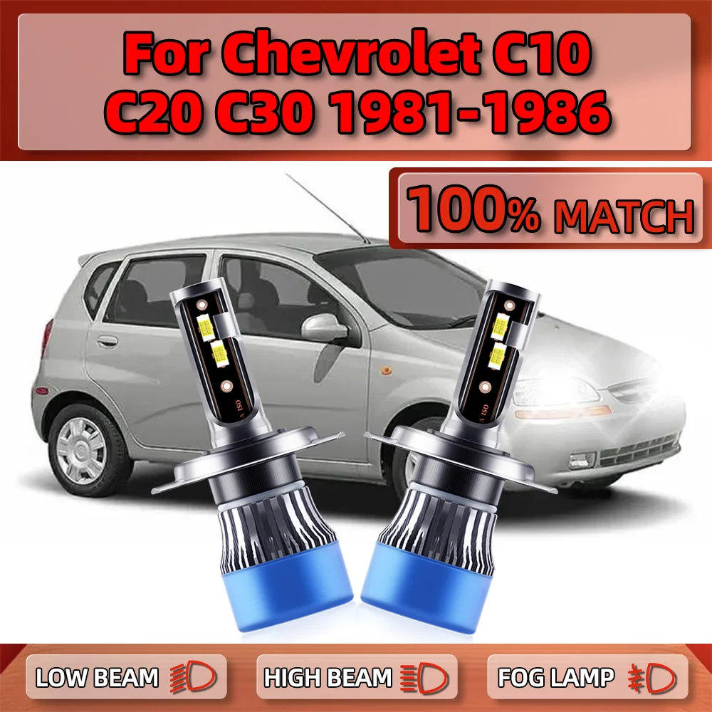 

2Pcs H4 LED Headlight Bulbs 120W 20000LM Car Light 6000K Auto Lamps 12V For Chevrolet C10 C20 C30 1981 1982 1983 1984 1985 1986