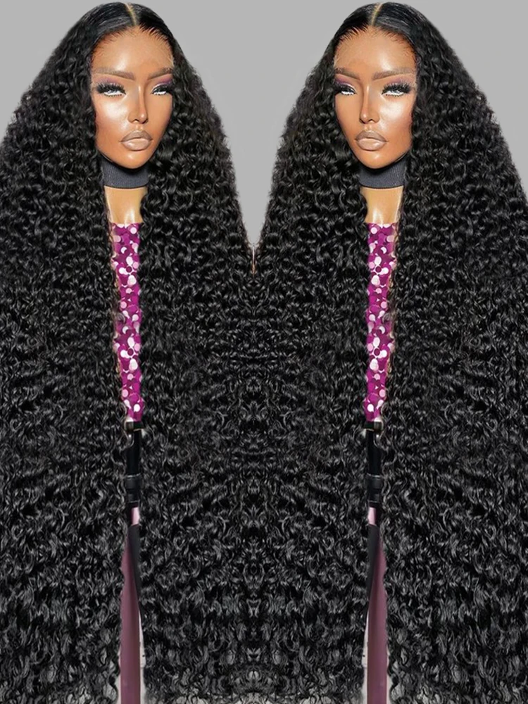 300% الكثافة 40 46 بوصة المياه مجعد الباروكات 13x4 13x6 HD فضفاض موجة عميقة الدانتيل الباروكات الأمامية الدانتيل الجبهة البرازيلي خصلات الشعر المستعار الإنسان