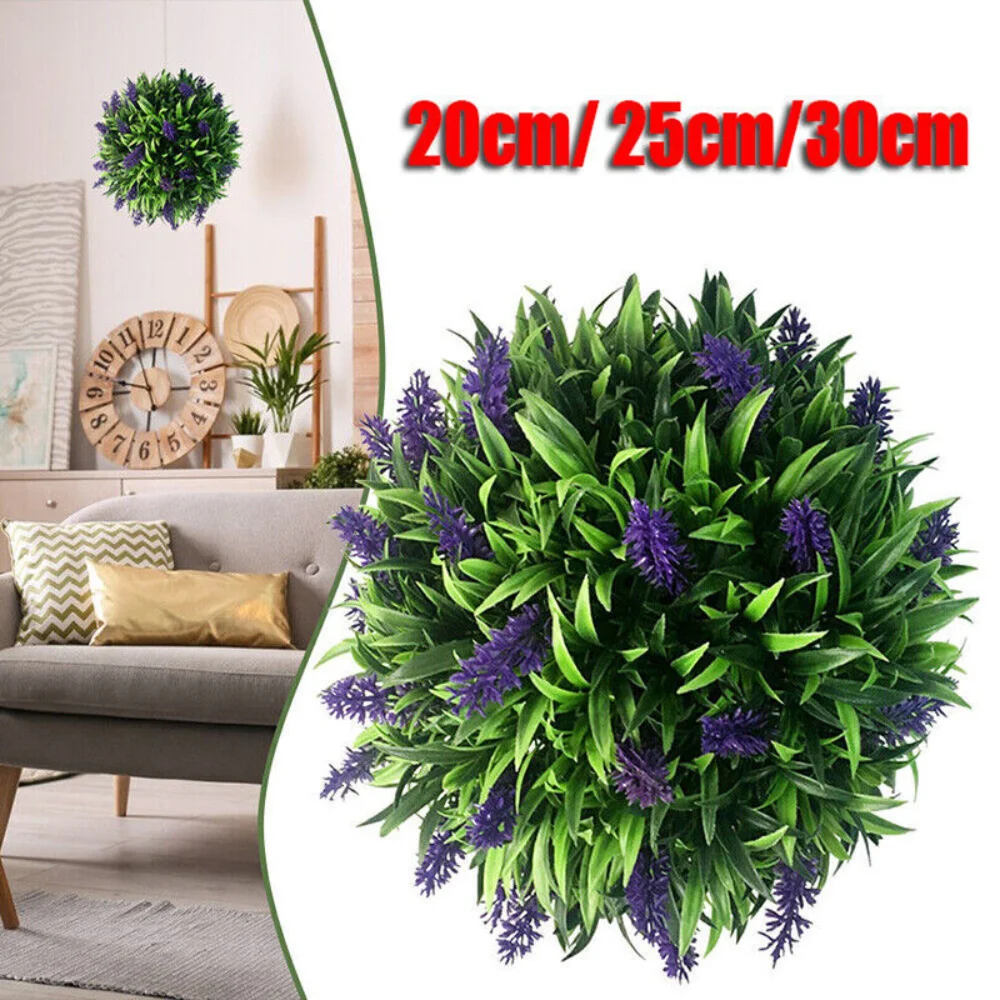 Simulation Plant Lavender Grass Ball Garden Yard Green Artificial Plastic Lavender Flower Ball Wedding Home Wall Decor