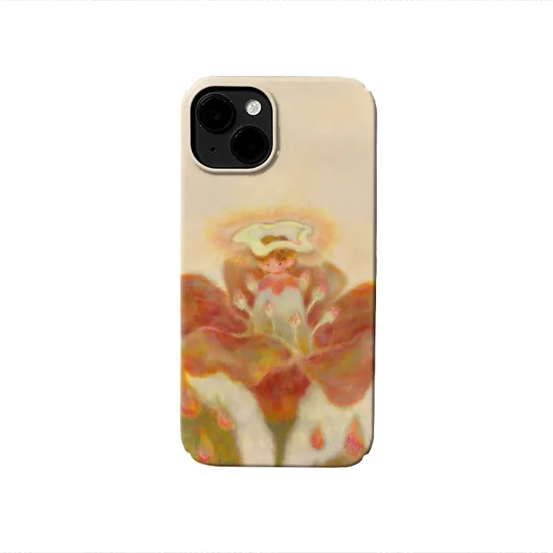 

Ins Korean Yellow Flower Fairy Phone Case for IPhone 17 Air 16E 15 14 Plus 13 Mini 11 Pro Max 12 Pro Back Cover XS XR SE Case
