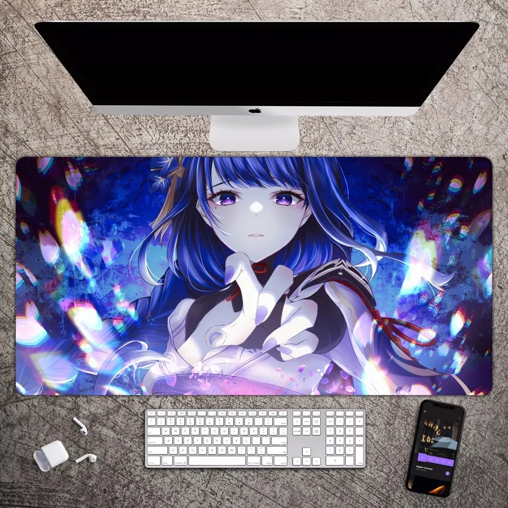 Raiden Shogun Genshin Impact Mousepad Large Gaming Compute Gamer PC Keyboard Mouse Mat