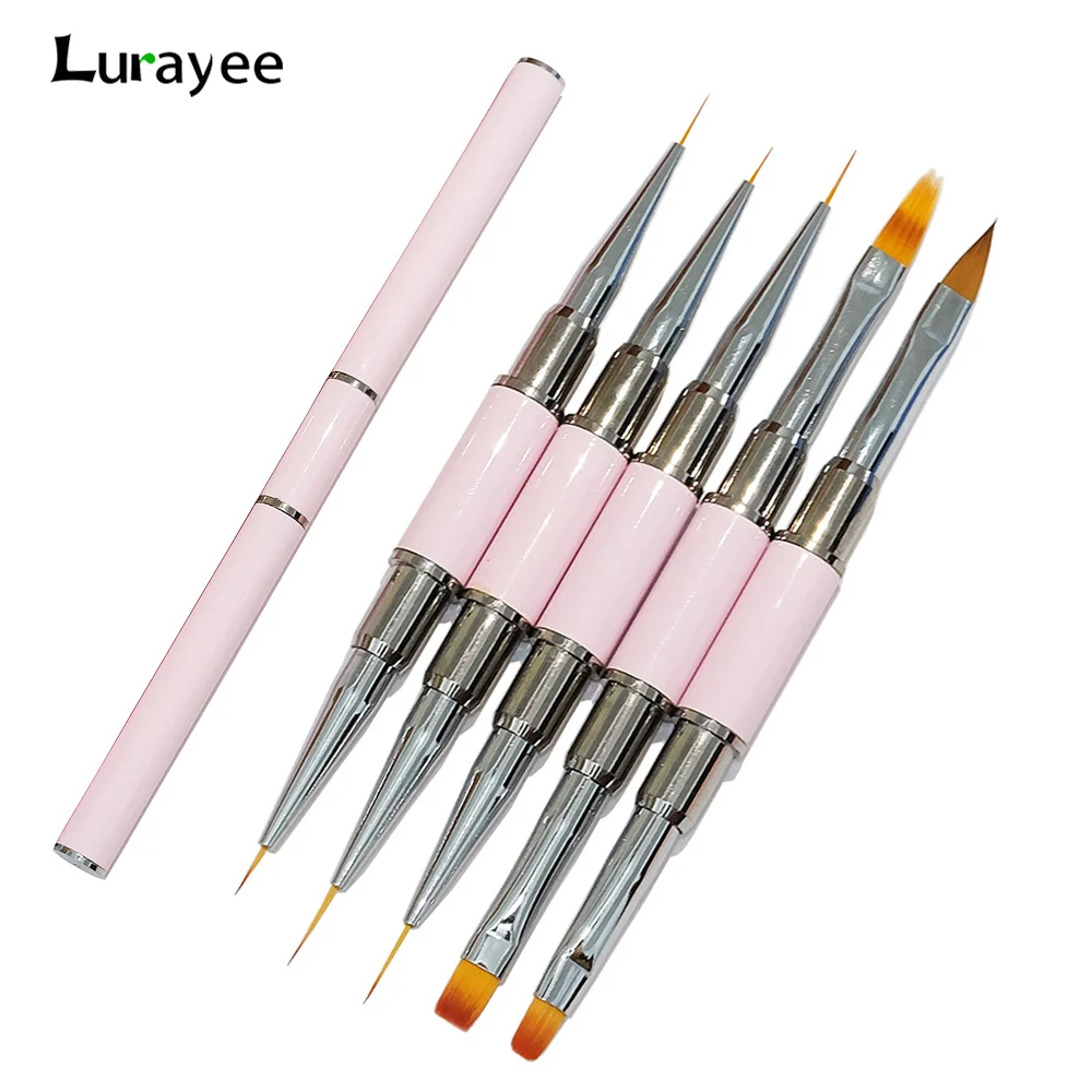 Dual-ended Nagel Pinsel Acryl Nail art Pinsel Professionelle Gel Nagellack Liner Blume Malerei Zeichnung Maniküre Werkzeuge