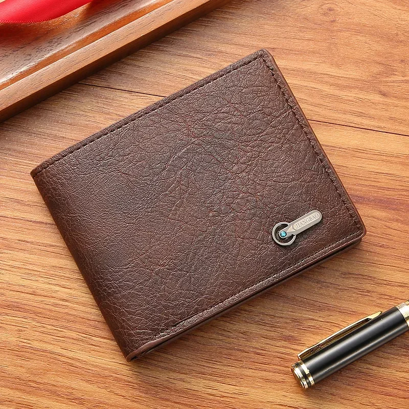 PU Leather Multiple Slot Casual Large Capacity Men Purse Black Coin Wallet Male Business ID Cards Holder Dollar Coin Money Bags image 6