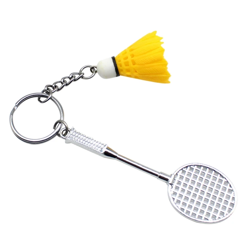 Badminton for KEY Ring Charm Decors, Sports Lovers for Creative Badminton Bat Cu