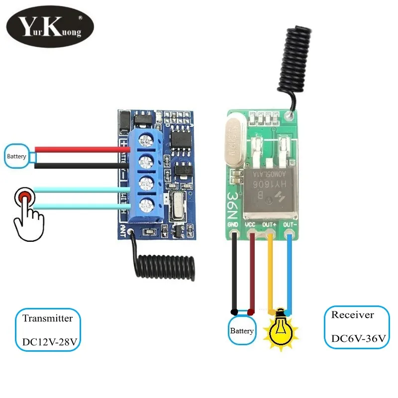 

DC12V 14V 24V внешний передатчик печатная плата вместо кнопки беспроводной пульт дистанционного управления приемник 12V 14V 18V 24V 28V 30V
