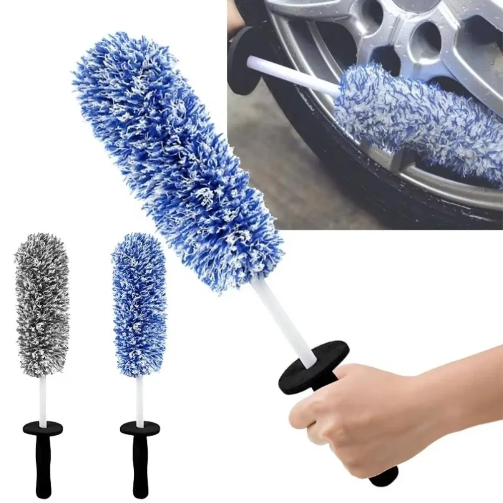 Creativity Non-Slip Car Wheels Brush Car Wash Long Handle Wheel Rim Cleaning Glove Car Accessories Plush Cleaning Brushs