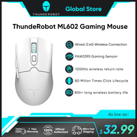 Thunderobot ML602 Three-mode Mouse Gaming Esports Wireless Bluetooth 2.4G Wired PAW3395 Esports Sensor for Laptop PC Gaming