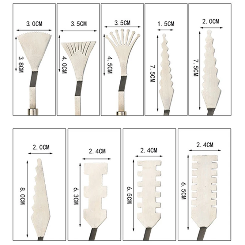 Special-shaped Mahogany Handle Stainless Steel Spatula Kit Palette Gouache watercolor Student Pigment Paint Tool