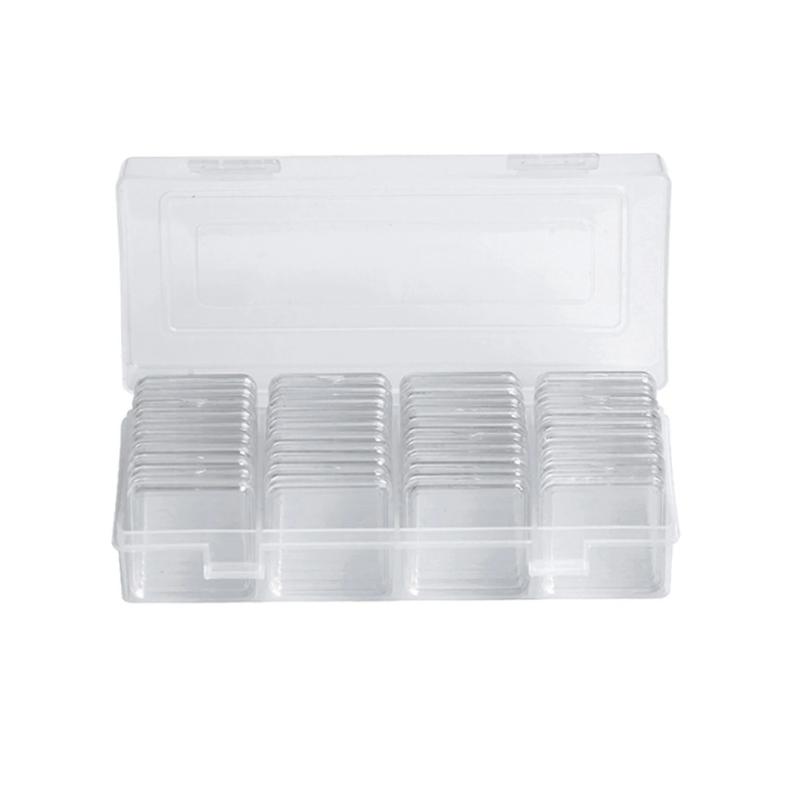 40 Slots Coin Collection Storage Box Clear Plastic with Washers for 17/20/25/27/30mm Coins Display Case